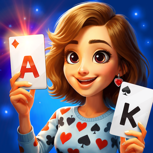 Home of Cards app icon featuring Molly holding playing cards.